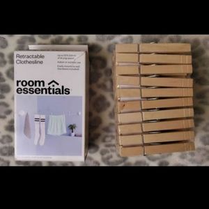 Clothes pins and clothes line